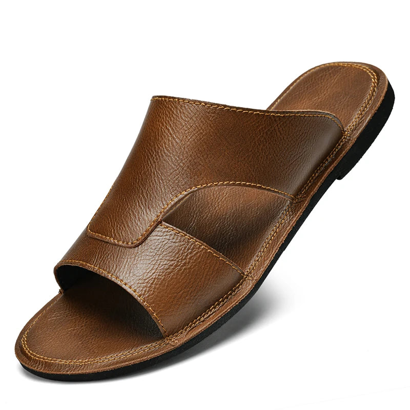 High Quality Soft Leather Slippers- CH 2102