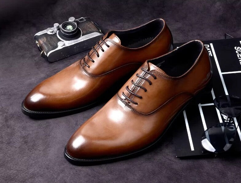 Mens Formal Shoes Leather Oxford Shoes-3074-CHM-205