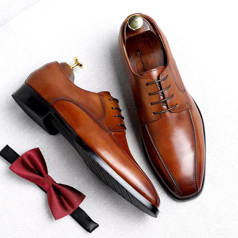 Men Lace Up Designer Soft-Soled Leather Shoes-3075-CHM-206