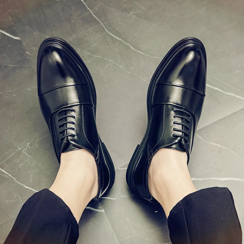 Leather Oxford Toe Cap Shoes-13914